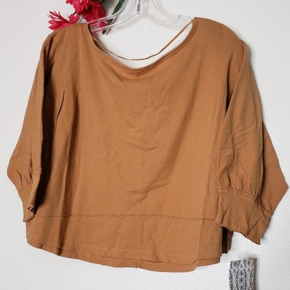 Free People Top Golden Honey V Neckline We the Free Comfy Blouse Bohemian - Picture 5 of 16
